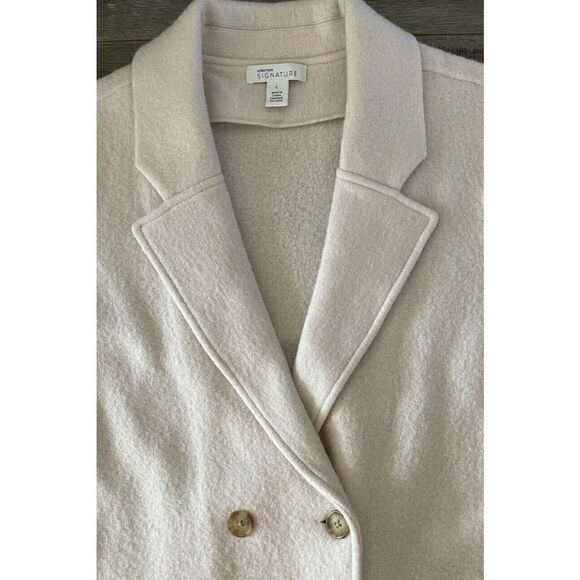 NWOT  Nordstrom Signature Double Breasted Boiled Merino Wool Blazer Jacket… - Picture 7 of 7